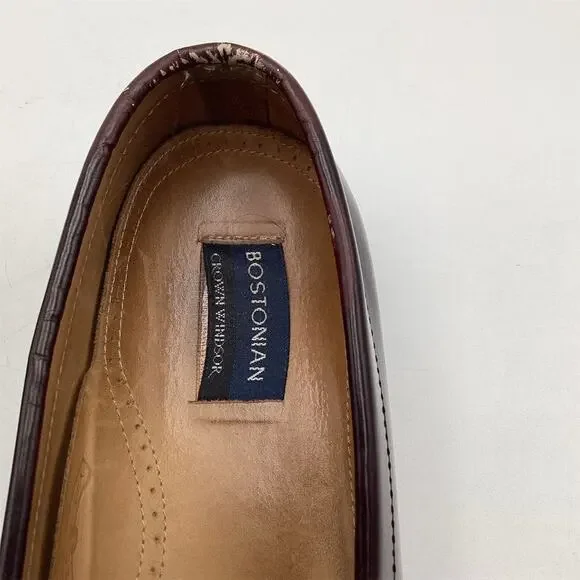 Bostonian Men's Penny Loafers Size 10.5‎ D Burgundy Leather Dress Shoes - Picture 4 of 11